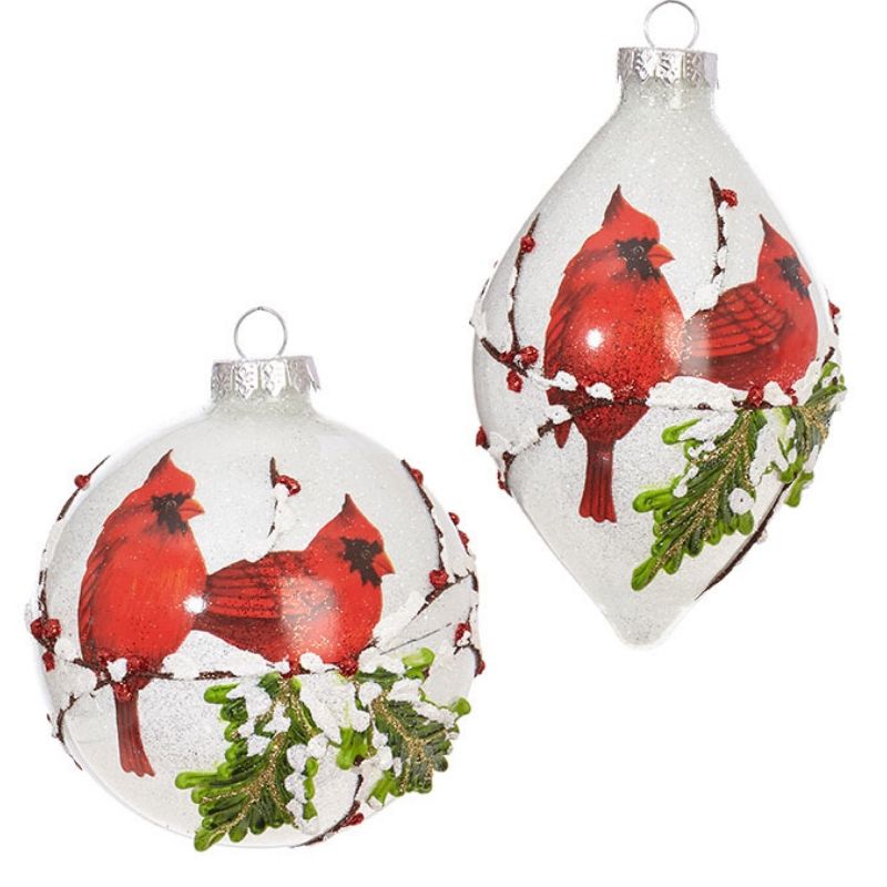 Iced Cardinal Ornaments